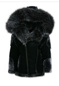 Jordan Craig EL JEFE KIDS MOTO BLACK SHEARLING JACKET