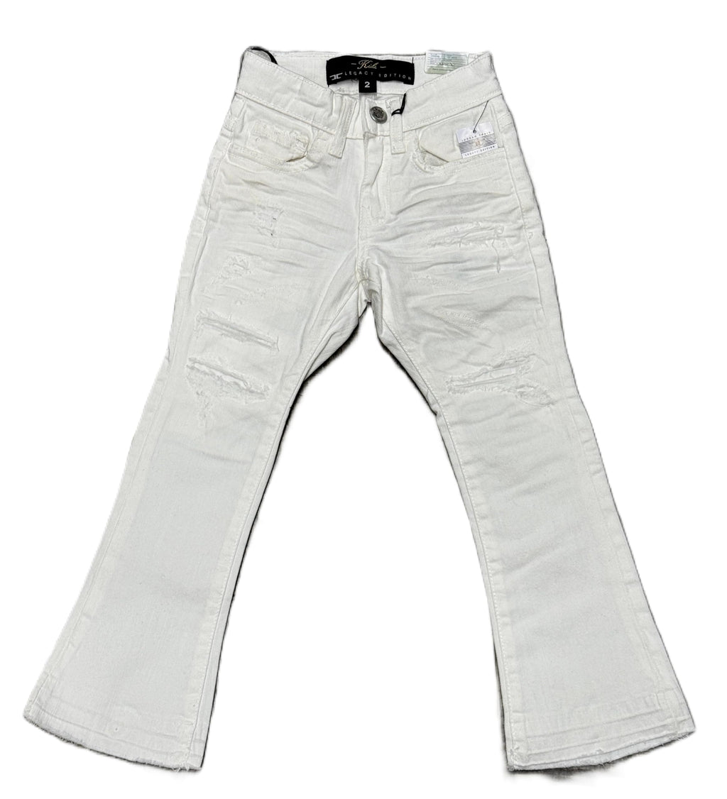 Jordan Craig Kids Shred Stack Jeans, Off White Color, 98% Cotton 2% Lycra, STREETWARE Style(JTF956RK)