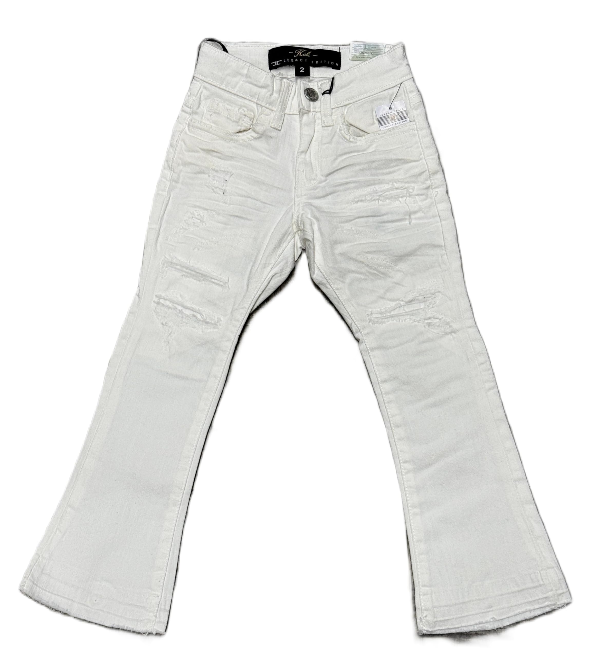 Jordan Craig Kids Shred Stack Jeans, Off White Color, 98% Cotton 2% Lycra, STREETWARE Style(JTF956RK)