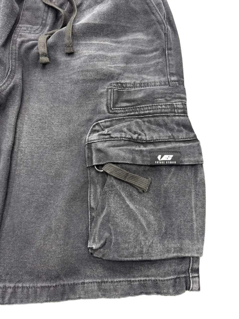 VOYAGE STUDIO MENS 3D ZIPPER POCKET SHORTS BLACK COLOR 100% COTTON STREETWEAR STYLE(51P22)