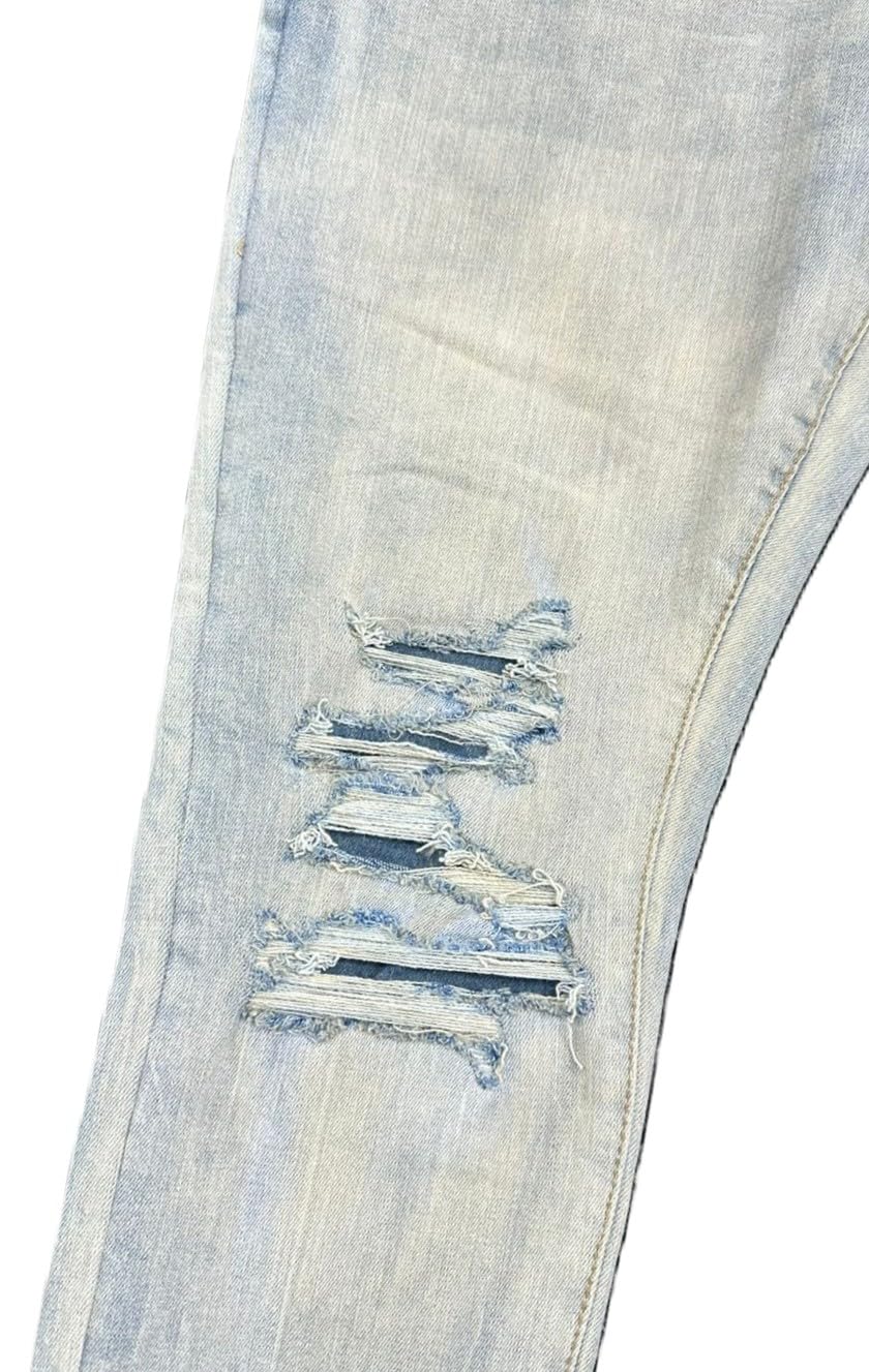 Jordan Craig Sean Fit Distressed Jeans, Iced Lager, Men's Slim Fit Denim with Ripped Knees (JS2294)