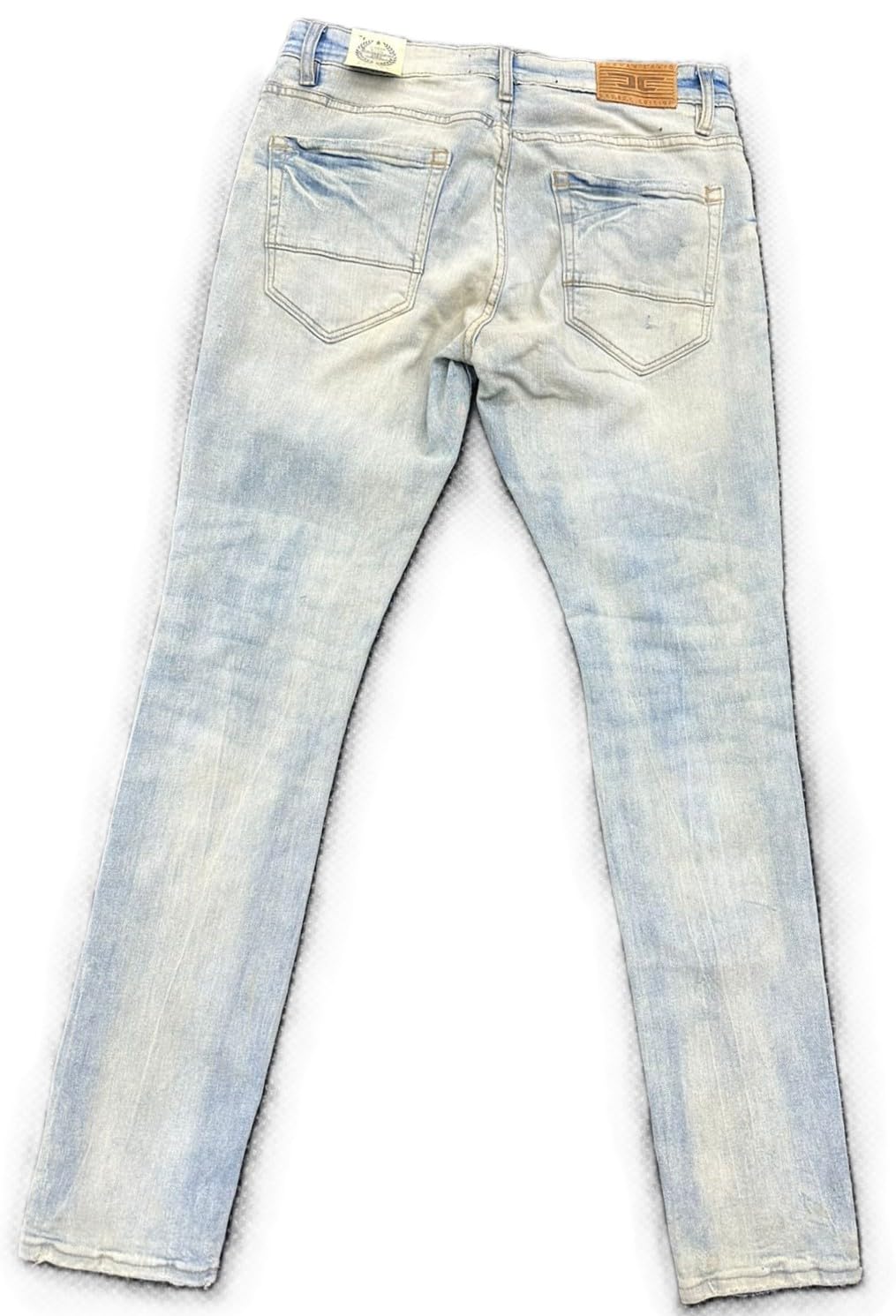 Jordan Craig Sean Fit Distressed Jeans, Iced Lager, Men's Slim Fit Denim with Ripped Knees (JS2294)