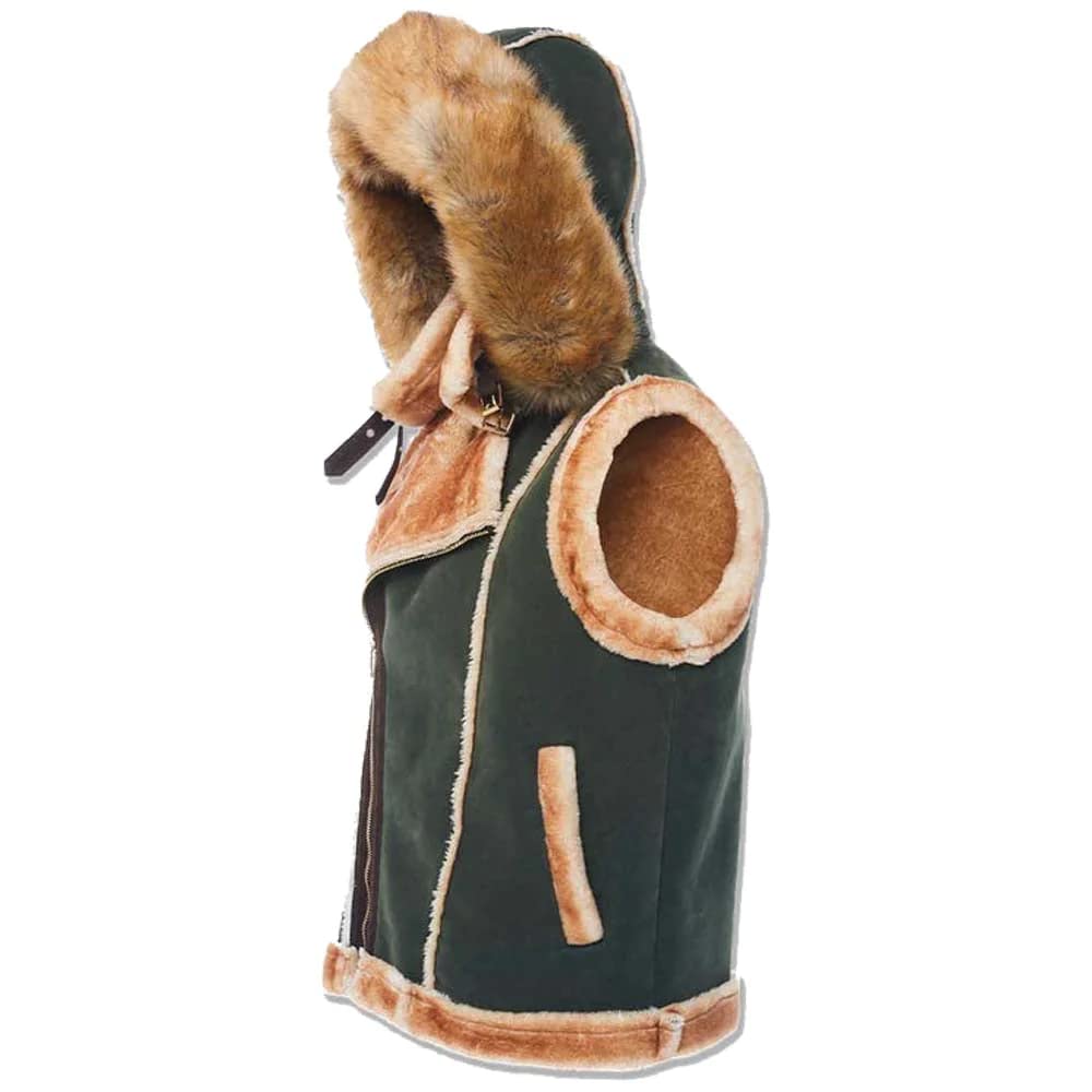 Jordan Craig Olive Shearling Vest Coat_9370V Faux Leather (US, Alpha, 3X-Large, Regular, Regular, Olive)